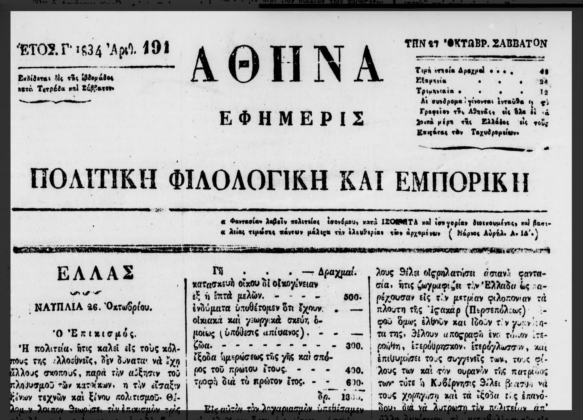 Μια επιστολή από το παρελθόν για το παρόν